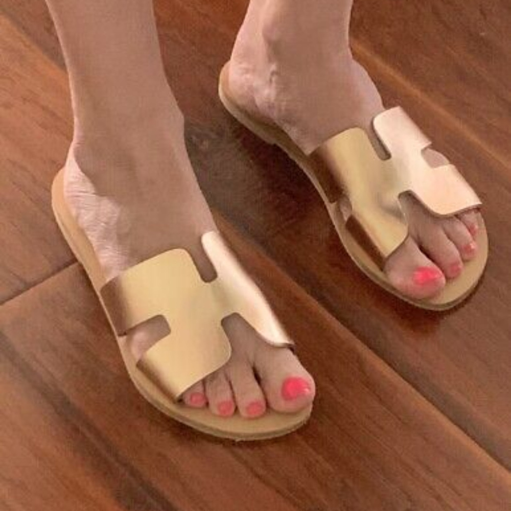 STEVEN BY STEVE MADDEN Rose Gold Made in Italy Slide Sandals